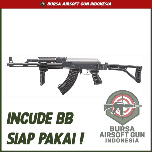 Double Eagle AK-47 Tactical Folding Stock Airsoft Gun Rifle