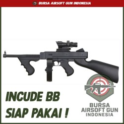 UK Arms Thompson (Tommy Gun) SMG Airsoft Gun - Black