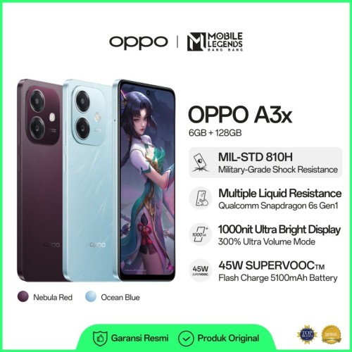 OPPO A3x 6GB/128GB (Garansi Resmi)