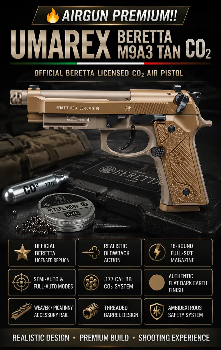 UMAREX Beretta M9A3 TAN CO₂ Air Pistol