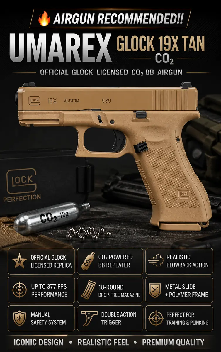 UMAREX Glock 19X TAN CO₂ Airgun